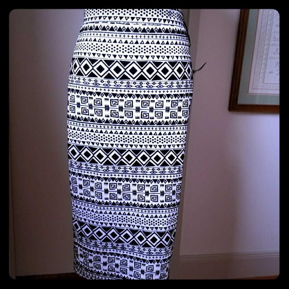 Iris Los Angeles Medium Black And White Skirt